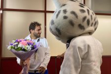 Азербайджанский дзюдоист, ставший чемпионом мира, вернулся на Родину (ФОТО)