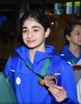 Азербайджанские гимнастки вернулись на родину с "бронзой" чемпионата Европы (ФОТО)