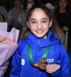 Азербайджанские гимнастки вернулись на родину с "бронзой" чемпионата Европы (ФОТО)