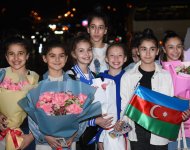 Азербайджанские гимнастки вернулись на родину с "бронзой" чемпионата Европы (ФОТО)