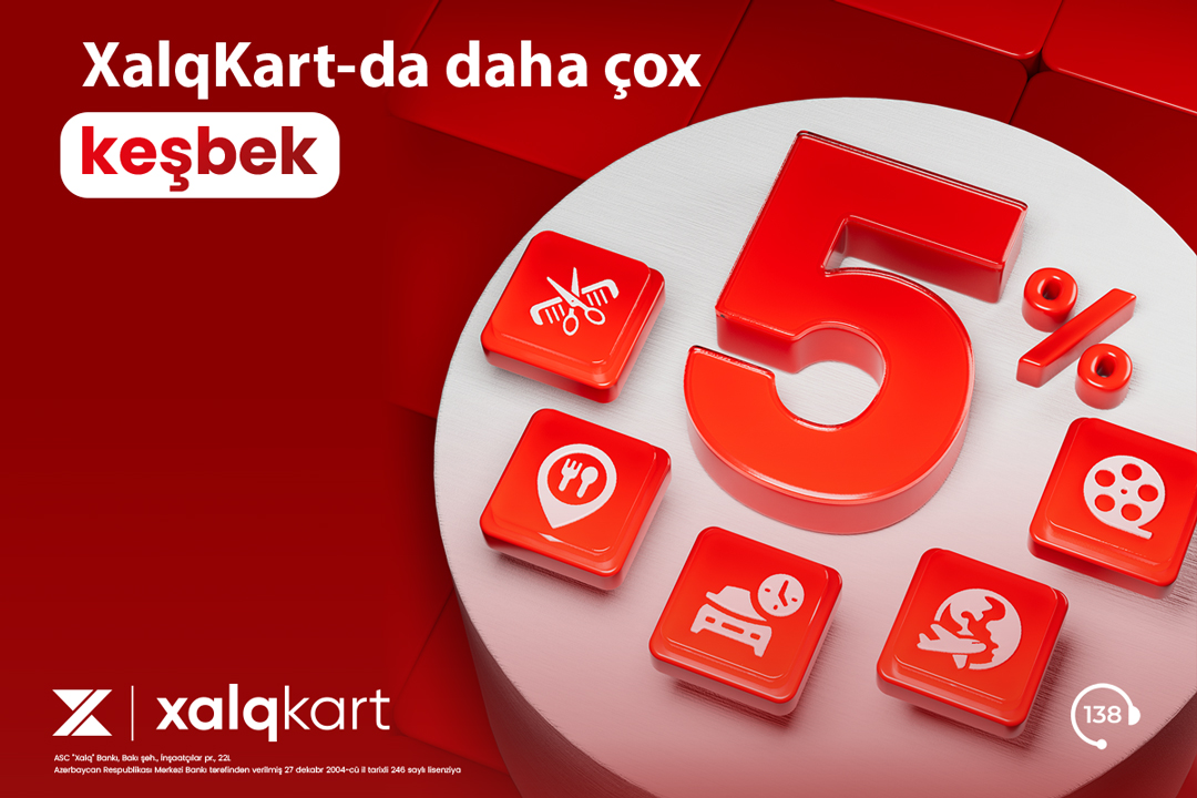 5% кэшбэк с XalqKart!