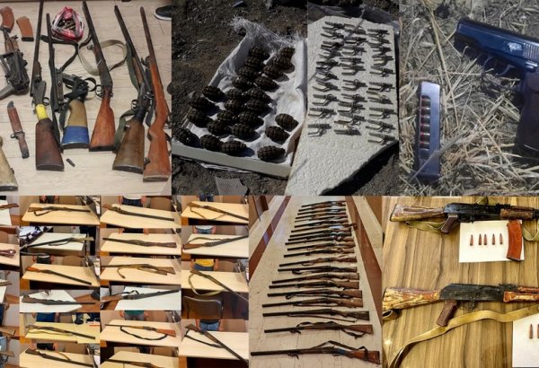 В Абшеронском районе обнаружены большое количество огнестрельного оружия и ручные гранаты