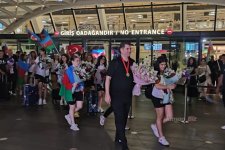 Азербайджанские баскетболистки, ставшие чемпионами Европы, вернулись на Родину (ФОТО)