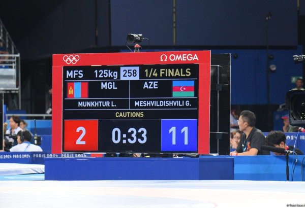 Азербайджанский борец Георгий Мешвилдишвили вышел в полуфинал на Олимпийских играх в Париже (ФОТО)