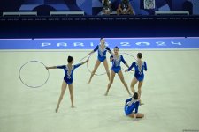 Команда Азербайджана в групповых упражнениях по художественной гимнастике начала выступление в финале на Олимпиаде в Париже (ФОТО)