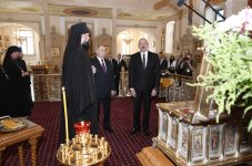Президент Ильхам Алиев и Президент Владимир Путин посетили собор Святых Жен-Мироносиц в Баку (ФОТО/ВИДЕО)