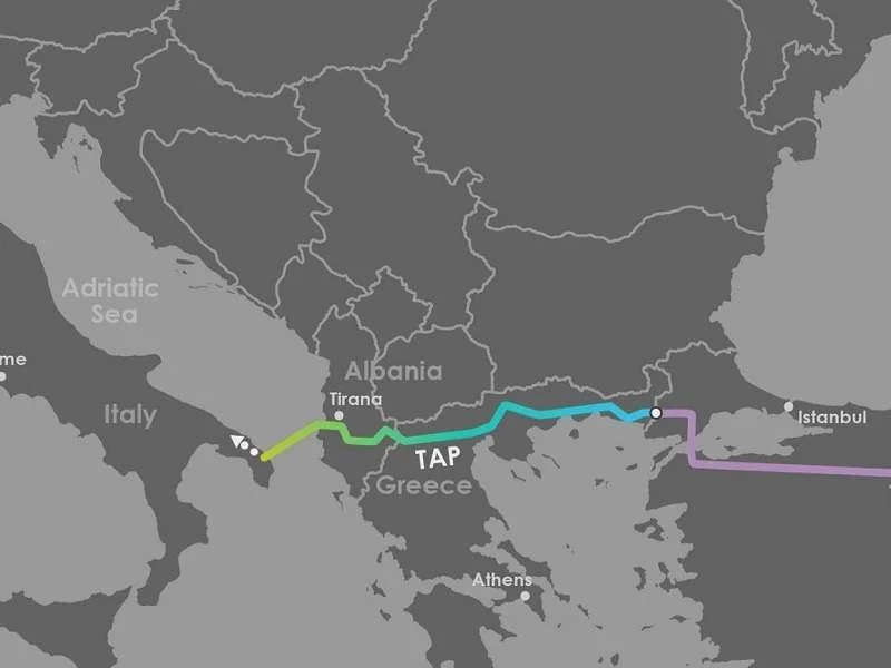 Месячная динамика поставок газа по TAP в 2025 году
