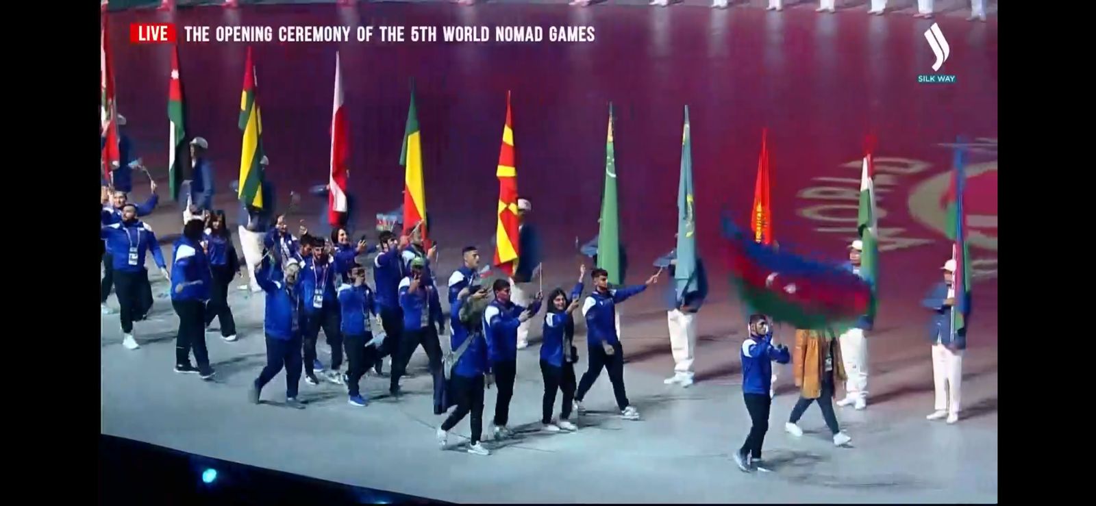 Азербайджанские спортсмены приняли участие в церемонии открытия V Всемирных игр кочевников (ФОТО)