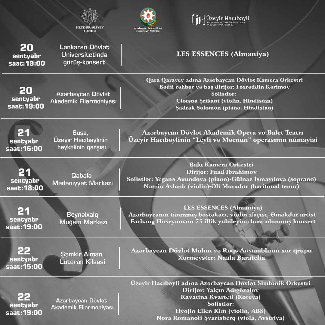 В городах Азербайджана пройдет  XVI Международный музыкальный фестиваль имени Узеира Гаджибейли – обнародована программа (ФОТО)