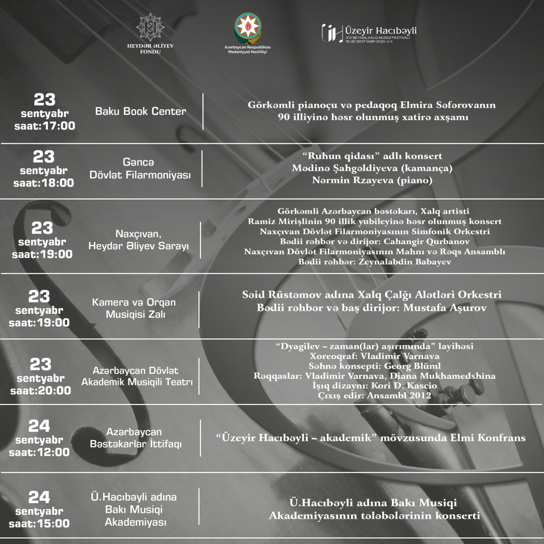 В городах Азербайджана пройдет  XVI Международный музыкальный фестиваль имени Узеира Гаджибейли – обнародована программа (ФОТО)