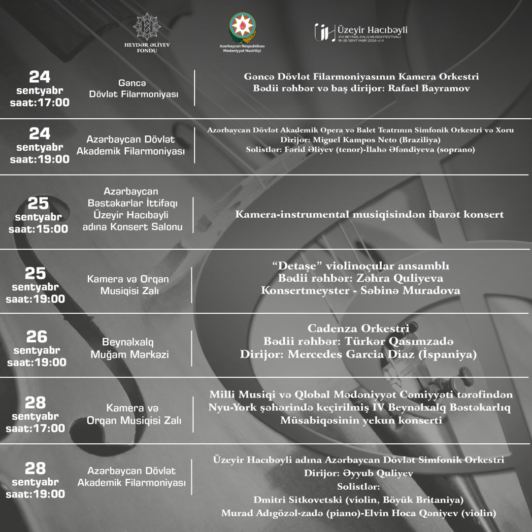 В городах Азербайджана пройдет  XVI Международный музыкальный фестиваль имени Узеира Гаджибейли – обнародована программа (ФОТО)
