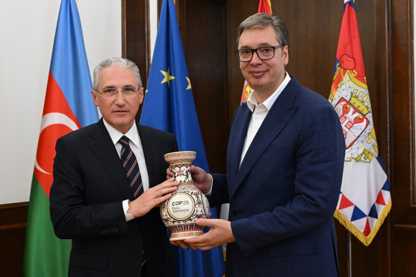 Президент Сербии обсудил с Мухтаром Бабаевым подготовку к COP29 (ФОТО)