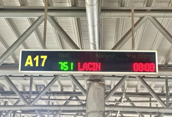 Регулярный автобусный рейс Баку-Лачин прибыл в Лачин (ФОТО)