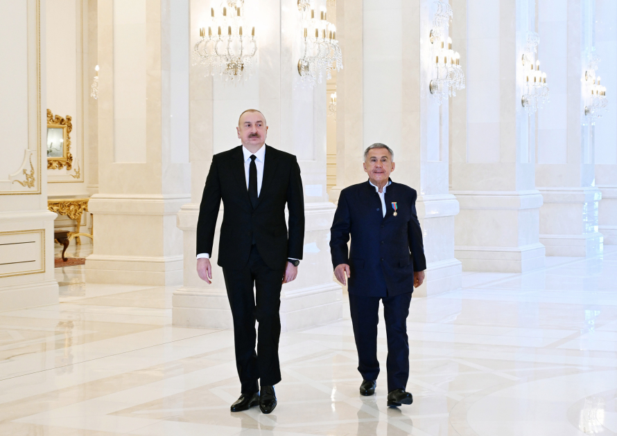 Президент Ильхам Алиев встретился с Раисом Республики Татарстан Российской Федерации (ФОТО/ВИДЕО)