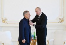Президент Ильхам Алиев встретился с Раисом Республики Татарстан Российской Федерации (ФОТО/ВИДЕО)