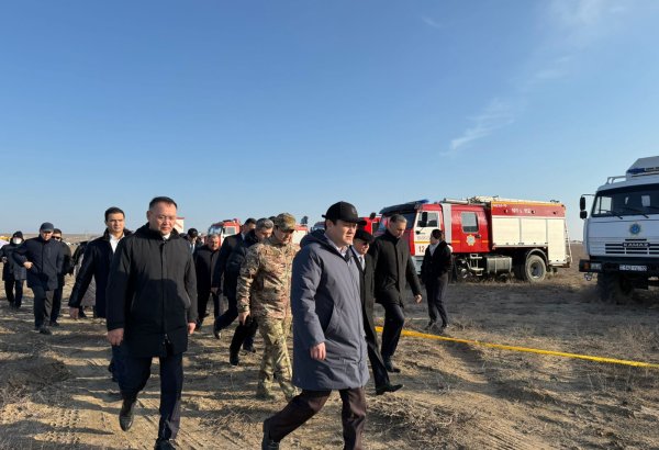 Члены госкомиссии Азербайджана находятся на месте крушения самолета AZAL в Актау (ФОТО)