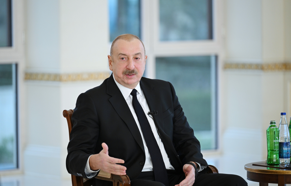 Президент Ильхам Алиев дал интервью местным телеканалам (ВИДЕО/ФОТО)