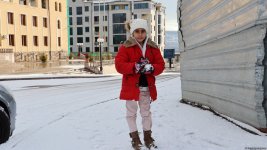 Снегопад окутал Ханкенди белым покрывалом - Фоторепортаж