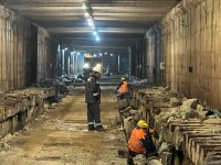 Оборотный тупик станции метро "Ази Асланов" в Баку подготовлен к ремонту (ФОТО)