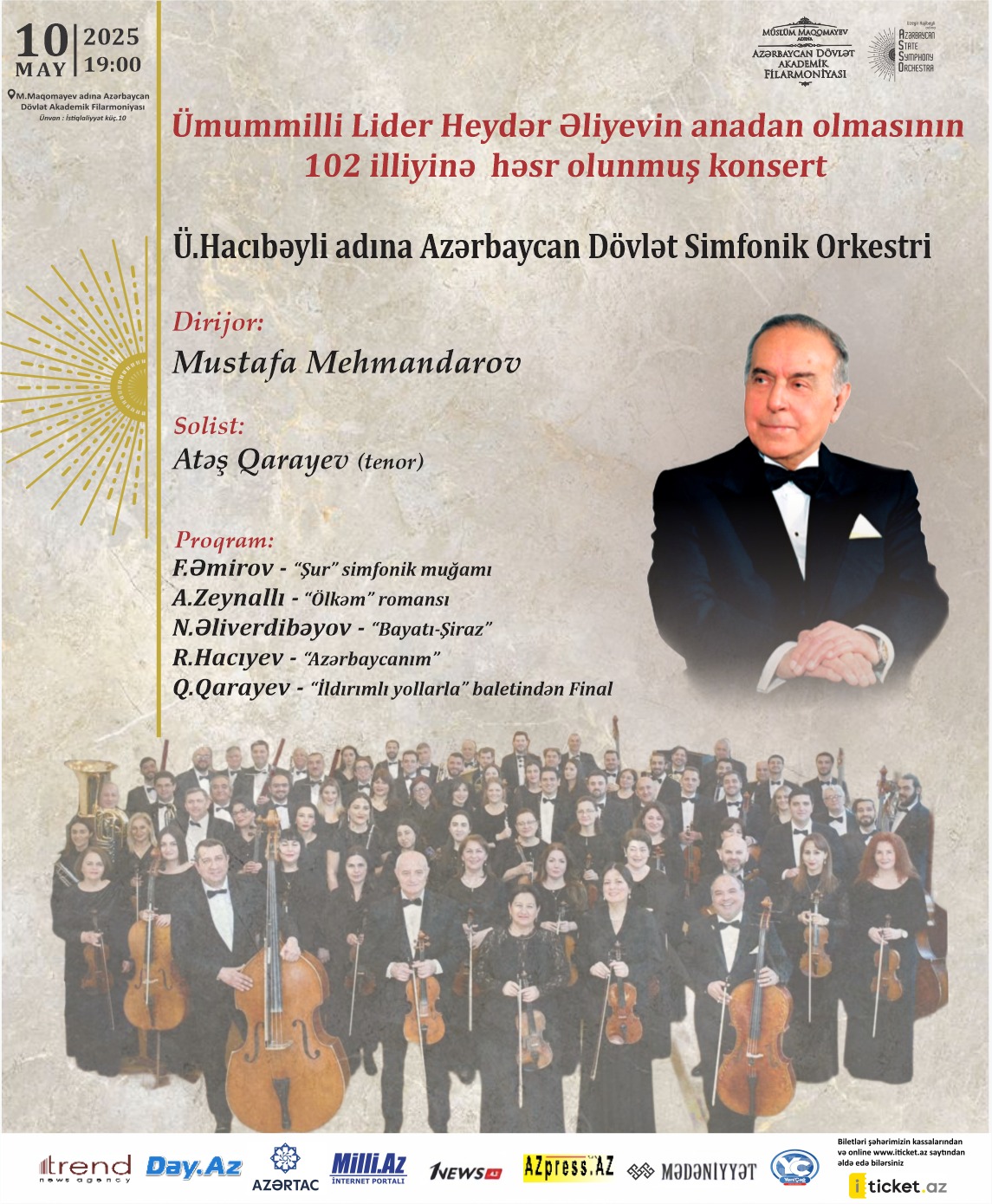 В филармонии состоялся концерт, посвящённый 102-й годовщине со дня рождения великого лидера Гейдара Алиева (ФОТО)