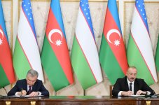 Состоялась церемония обмена документами, подписанными между Азербайджаном и Узбекистаном (ФОТО/ВИДЕО)