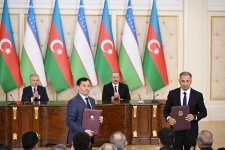 Состоялась церемония обмена документами, подписанными между Азербайджаном и Узбекистаном (ФОТО/ВИДЕО)