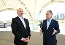 Президент Ильхам Алиев и председатель Халк Маслахаты Туркменистана Гурбангулы Бердымухамедов осмотрели разрушенные места города Физули (ФОТО/ВИДЕО)