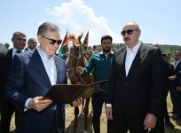 Президент Ильхам Алиев подарил Гурбангулы Бердымухамедову на Джыдыр дюзю карабахского скакуна по кличке "Достлуг" (ФОТО)