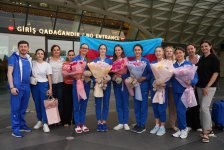 Команда по групповым упражнениям в художественной гимнастике вернулась в Азербайджан (ФОТО)