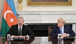 Президент Ильхам Алиев в Белом доме выступил с заявлением для прессы (ФОТО)