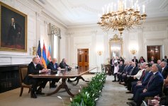 Президент Ильхам Алиев в Белом доме выступил с заявлением для прессы (ФОТО)