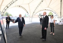 Президент Ильхам Алиев и Первая леди Мехрибан Алиева приняли участие в церемонии закладки фундамента предприятия по производству базальтовой продукции в Гяндже (ФОТО)