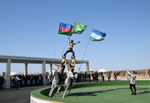 Президенту Азербайджана Ильхаму Алиеву преподнесен в дар ахалтекинский скакун (ФОТО)