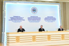 В Туркменбаши Президент Ильхам Алиев, Гурбангулы Бердымухамедов и Шавкат Мирзиёев выступили с совместными заявлениями для прессы (ФОТО)