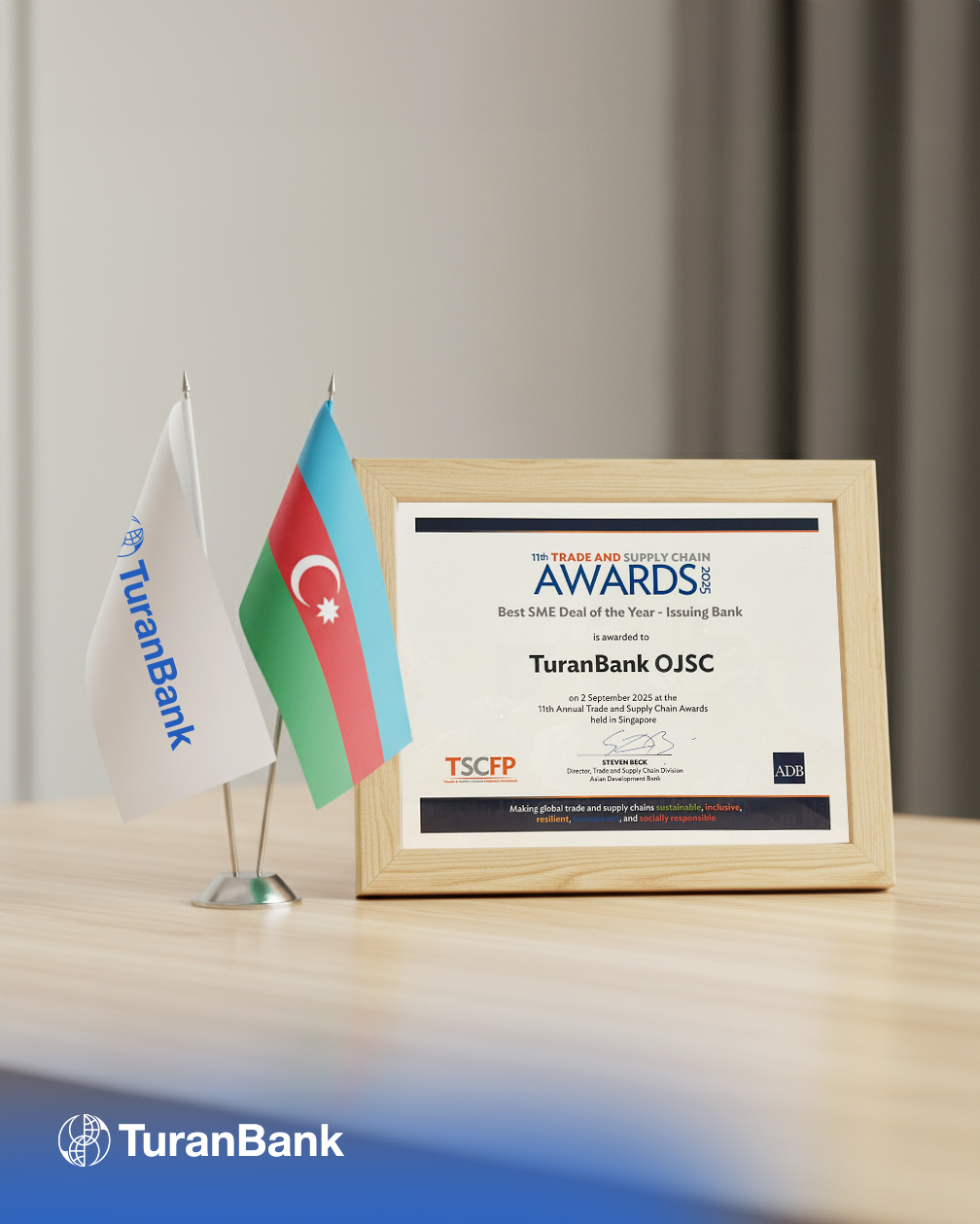 ТуранБанк удостоен международной награды в номинации «Лучший проект по финансированию малого и среднего предпринимательства» (ФОТО)