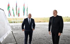 Президент Ильхам Алиев заложил фундамент села Гараханбейли Физулинского района (ФОТО)