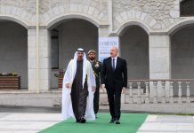 В Шуше состоялась церемония официальной встречи Президента Объединенных Арабских Эмиратов (ФОТО)