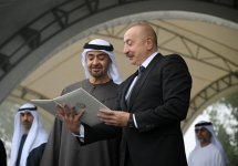 Президент Ильхам Алиев и Президент Шейх Мухаммед бен Заид Аль Нахайян посмотрели шоу карабахских скакунов на Джыдыр дюзю (ФОТО)