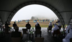 Президент Ильхам Алиев и Президент Шейх Мухаммед бен Заид Аль Нахайян посмотрели шоу карабахских скакунов на Джыдыр дюзю (ФОТО)