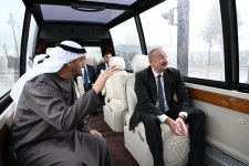 Президент Ильхам Алиев и Президент Шейх Мухаммед бен Заид Аль Нахайян ознакомились с ходом строительных работ в Новой Шушинской мечети (ФОТО)