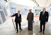 Президент Ильхам Алиев и Президент Шейх Мухаммед бен Заид Аль Нахайян ознакомились с ходом строительных работ в Новой Шушинской мечети (ФОТО)