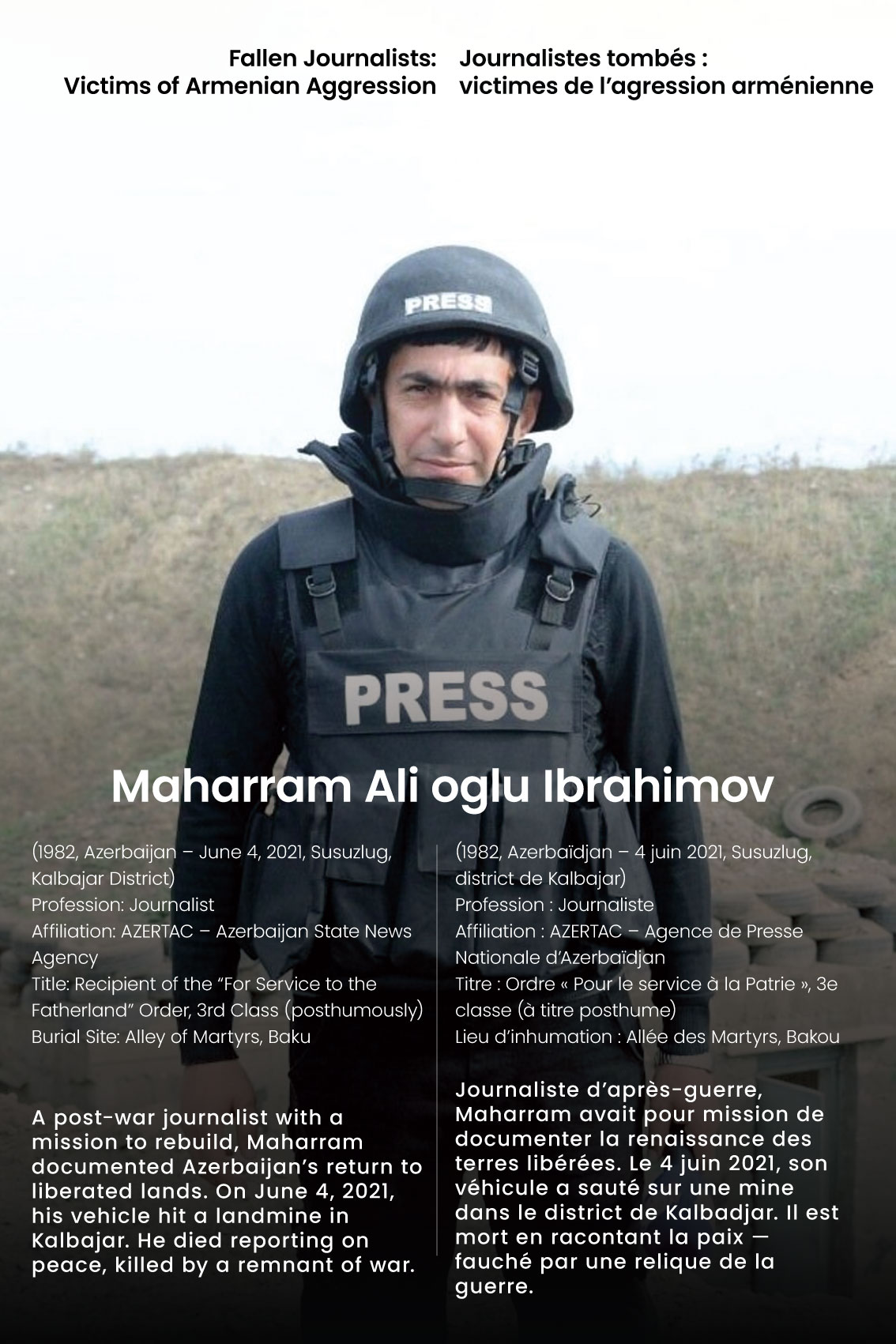 Выставка, организованная в Париже в память о погибших журналистах, имела большое значение – брат шехида Магеррама Ибрагимова (ФОТО)