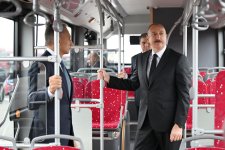 Президент Ильхам Алиев принял участие в открытии Гянджинского автопарка ООО BakuBus (ФОТО)