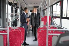 Президент Ильхам Алиев принял участие в открытии Гянджинского автопарка ООО BakuBus (ФОТО)
