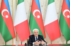 Президент Ильхам Алиев и Президент Серджо Маттарелла выступили с заявлениями для прессы (ФОТО/ВИДЕО)