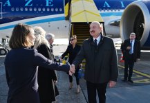 Президент Ильхам Алиев прибыл с рабочим визитом в Данию (ФОТО)