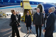 Президент Ильхам Алиев прибыл с рабочим визитом в Данию (ФОТО)