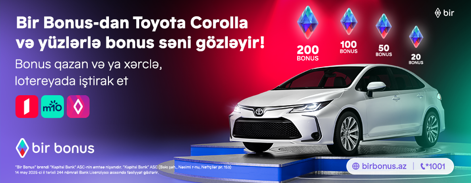 Bir Bonus дарит Toyota Corolla и сотни бонусов