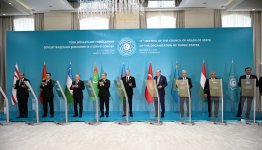 Президент Ильхам Алиев в режиме онлайн принял участие в церемонии закладки фундамента мечети, которую Туркменистан построит в Физули (ФОТО)
