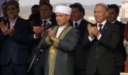 Президент Ильхам Алиев в режиме онлайн принял участие в церемонии закладки фундамента мечети, которую Туркменистан построит в Физули (ФОТО)